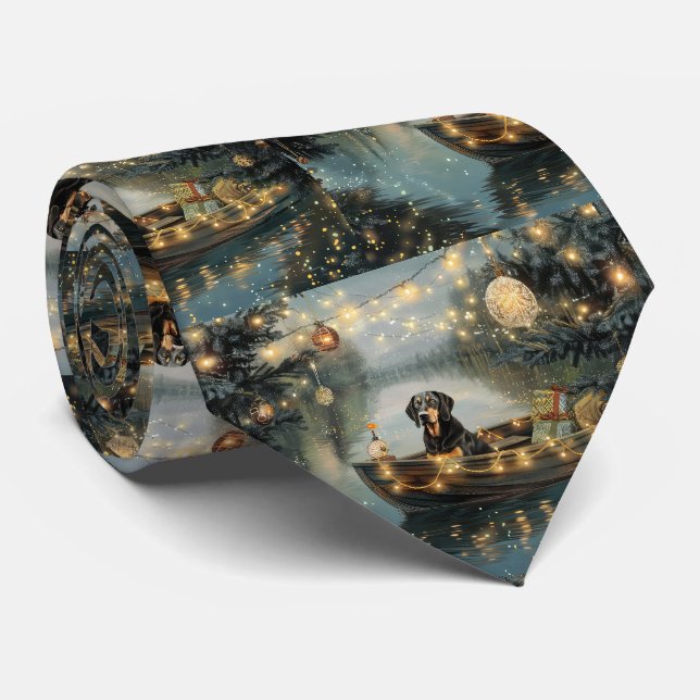 Bluetick Coonhound Christmas Festive Voyage Tie (Rolled)