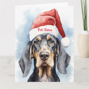 Bluetick Coonhound Christmas Personalized  Card