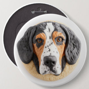 Bluetick Coonhound Dog 3D Inspired 6 Inch Round Button