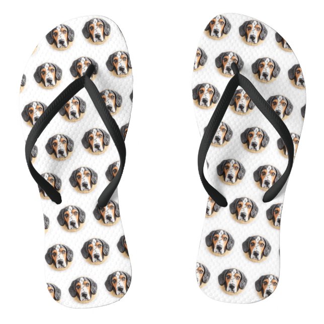 Bluetick Coonhound Dog 3D Inspired Flip Flops (Footbed)
