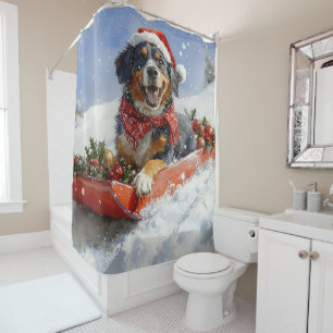 Bluetick Coonhound Dog in Sledge Christmas