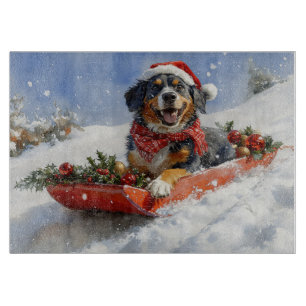 Bluetick Coonhound Dog in Sledge Christmas Cutting Board