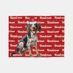 Bluetick Coonhound Dog Name Christmas Holiday Fleece Blanket
