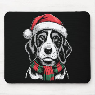 Bluetick Coonhound Dog Santa Hat F Christmas Costu Mouse Pad