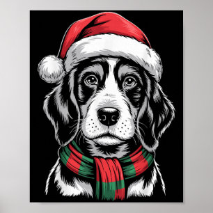 Bluetick Coonhound Dog Santa Hat F Christmas Costu Poster