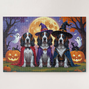 Bluetick Coonhound Dogs Pumpkin Halloween Funny Jigsaw Puzzle