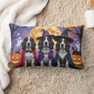 Bluetick Coonhound Dogs Pumpkin Halloween Funny Lumbar Pillow