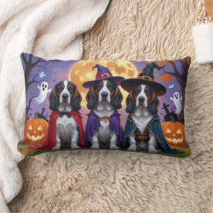 Bluetick Coonhound Dogs Pumpkin Halloween Funny Lumbar Pillow