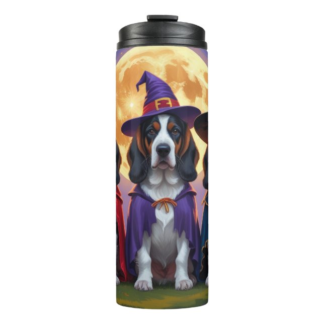 Bluetick Coonhound Dogs Pumpkin Halloween Funny Thermal Tumbler (Front)