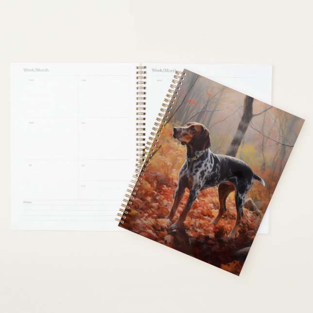 Bluetick Coonhound en automne Leaves automne Inspi (Devant avec enveloppe)
