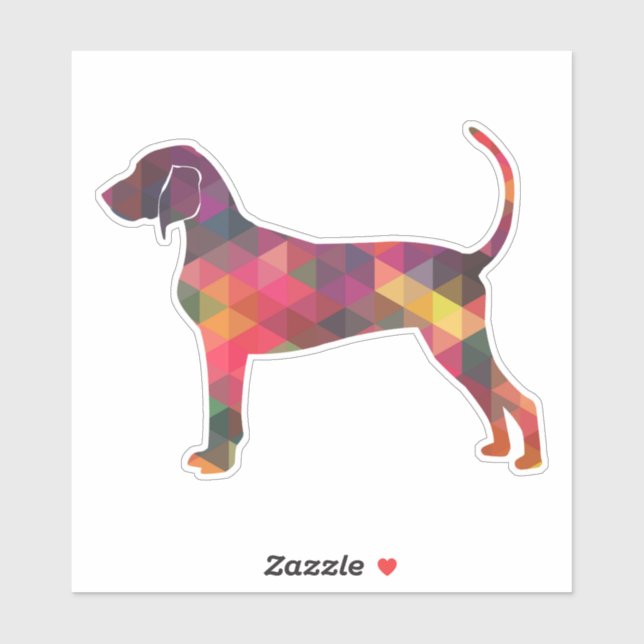 Bluetick Coonhound Geometric Pattern Silhouette (Sheet)