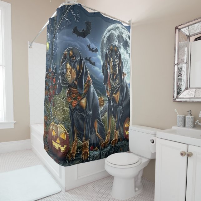 Bluetick Coonhound Halloween Spooky (In Situ)