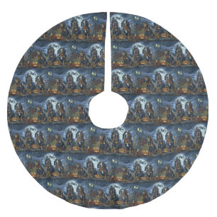 Bluetick Coonhound Halloween Spooky Brushed Polyester Tree Skirt