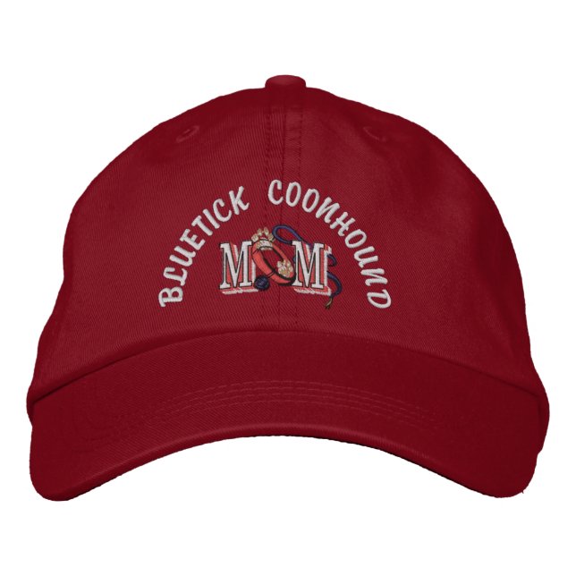 Bluetick Coonhound Mom Embroidered Hat (Front)