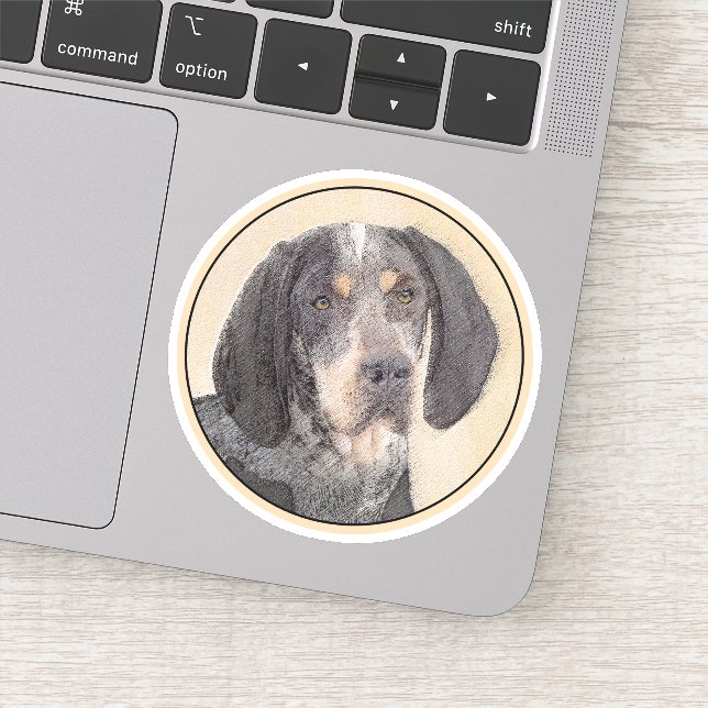 Bluetick Coonhound Painting - Cute Original Dog Ar (Detail)