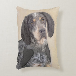 Bluetick Coonhound Painting - Cute Original Dog Ar Accent Pillow