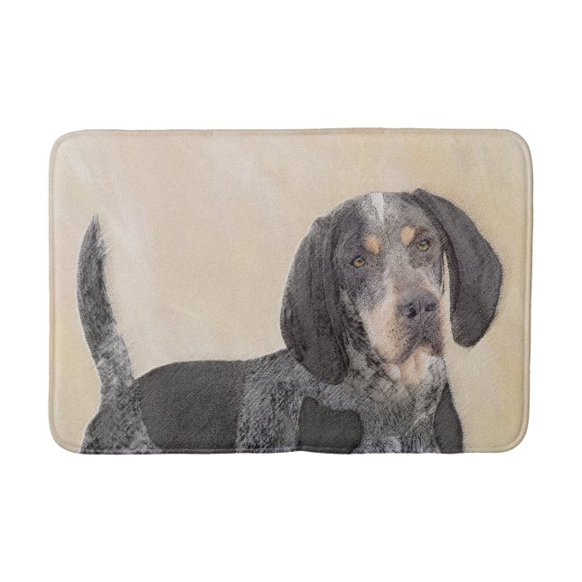 Bluetick Coonhound Painting - Cute Original Dog Ar Bath Mat (Front)
