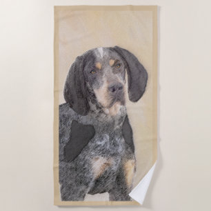 Bluetick Coonhound Painting - Cute Original Dog Ar Beach Towel
