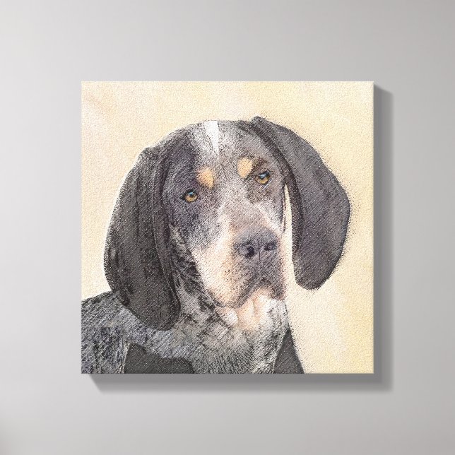 Bluetick Coonhound Painting - Cute Original Dog Ar Canvas Print (Front)