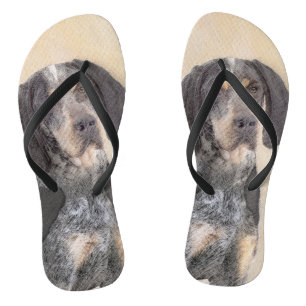 Bluetick Coonhound Painting - Cute Original Dog Ar Flip Flops