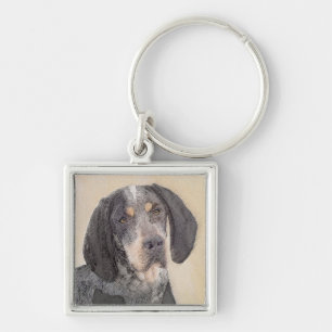 Bluetick Coonhound Painting - Cute Original Dog Ar Keychain
