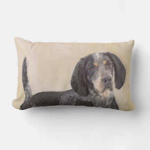 Bluetick Coonhound Painting - Cute Original Dog Ar Lumbar Pillow