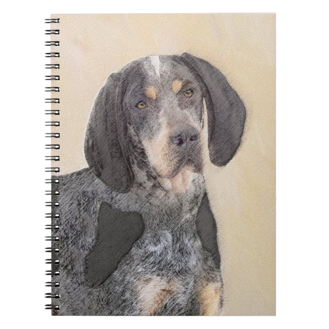 Bluetick Coonhound Painting - Cute Original Dog Ar Notebook (Front)