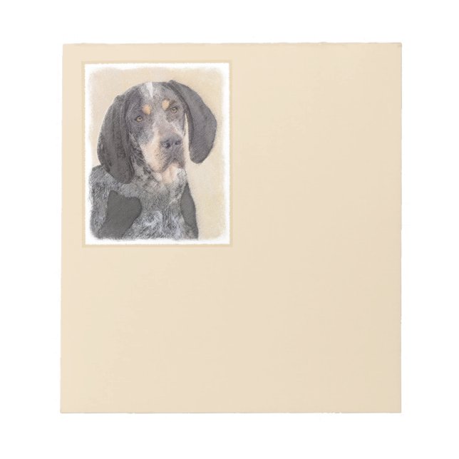 Bluetick Coonhound Painting - Cute Original Dog Ar Notepad (Front)