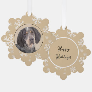 Bluetick Coonhound Painting - Cute Original Dog Ar Ornament Card