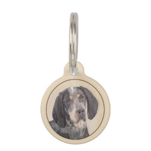 Bluetick Coonhound Painting - Cute Original Dog Ar Pet Tag
