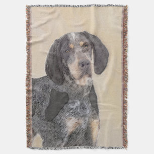 Bluetick Coonhound Painting - Cute Original Dog Ar Throw Blanket