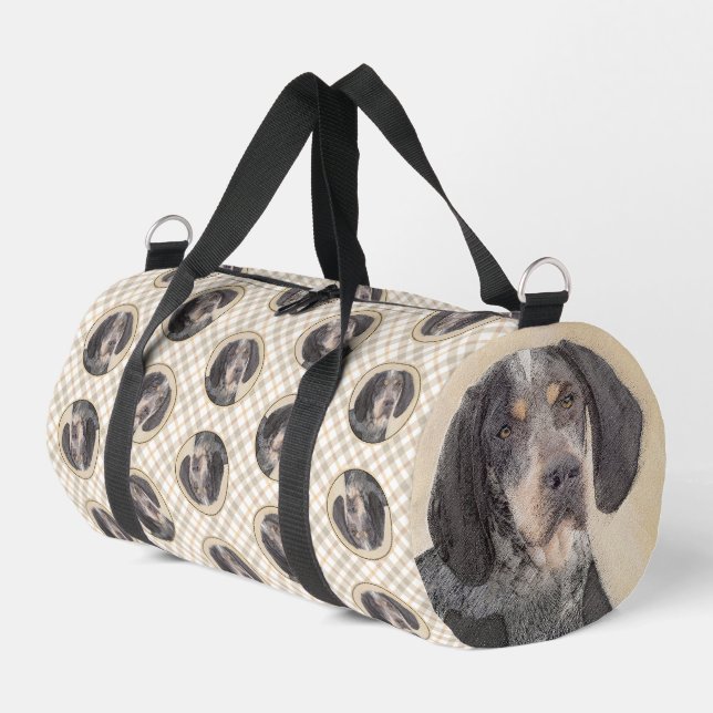 Bluetick Coonhound Painting with Markings Dog Art Duffle Bag (Left Corner)