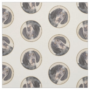 Bluetick Coonhound Painting with Markings Dog Art Fabric