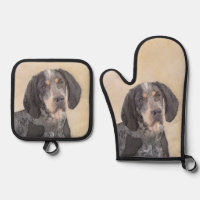 Bluetick Coonhound Painting with Markings Dog Art