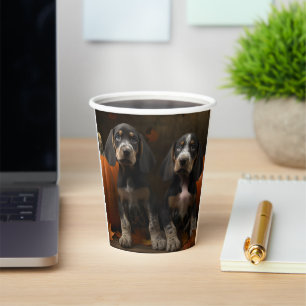 Bluetick Coonhound Puppy Autumn Delight Pumpkin  Paper Cups