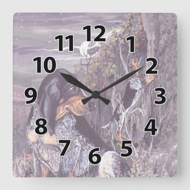 Bluetick Coonhound Puppy Dreamer Clock (Front)