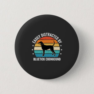 Bluetick Coonhound Retro Sunset Dog 2 Inch Round Button