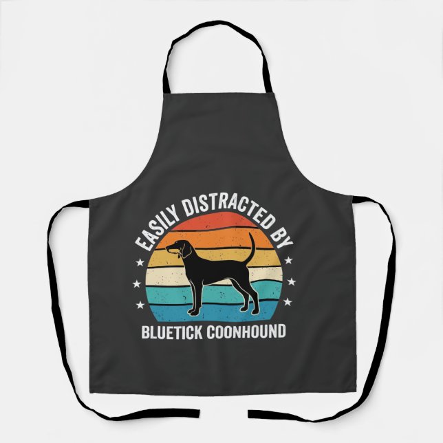 Bluetick Coonhound Retro Sunset Dog Apron (Front)