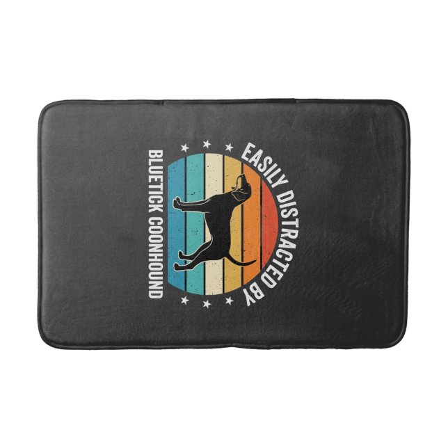 Bluetick Coonhound Retro Sunset Dog Bath Mat (Front)