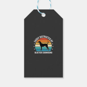 Bluetick Coonhound Retro Sunset Dog Gift Tags