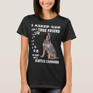 Bluetick Coonhound Saying Mom Dad Print, Raccoon H T-Shirt