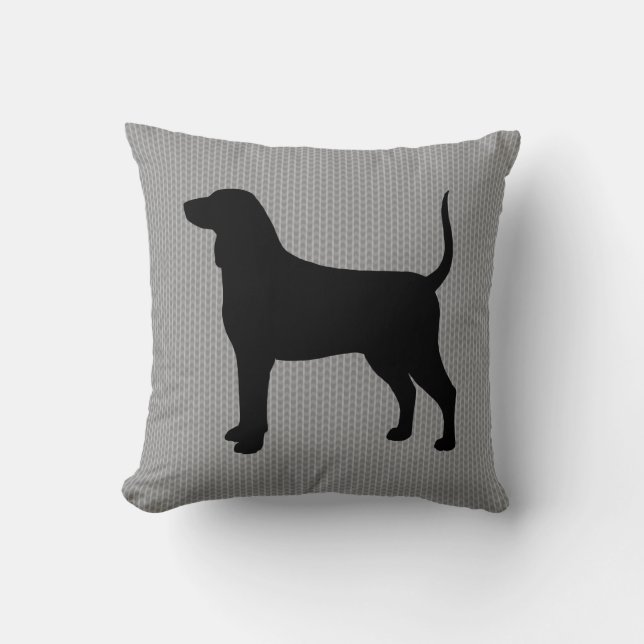 Bluetick Coonhound Silhouette Throw Pillow (Front)