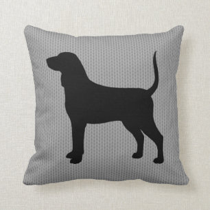 Bluetick Coonhound Silhouette Throw Pillow