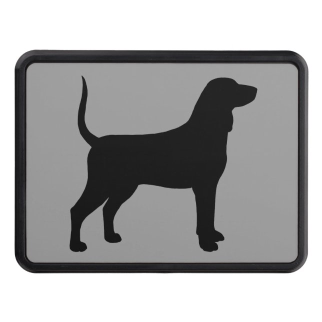 Bluetick Coonhound Silhouette Trailer Hitch Cover (Front)