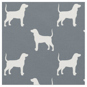Bluetick Coonhound Silhouettes Pattern Fabric