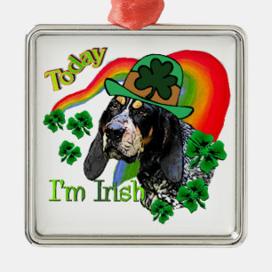 Bluetick Coonhound St Patricks Metal Ornament