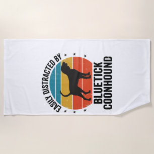 Bluetick Coonhound Vintage Dog Lover Shirt Design_ Beach Towel