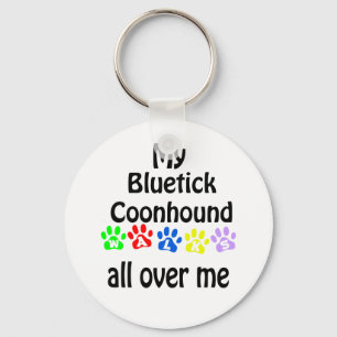 Bluetick Coonhound Walks Design Keychain