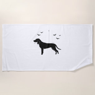 Bluetick Dog – Halloween Moon Silhouette Classic T Beach Towel
