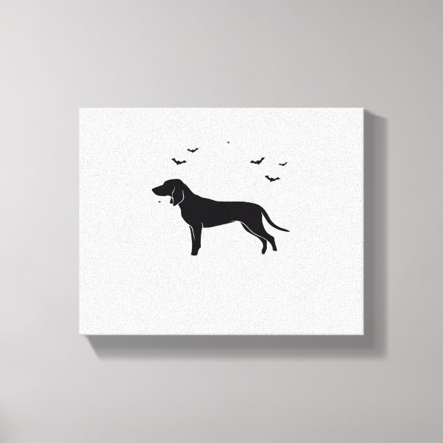 Bluetick Dog – Halloween Moon Silhouette Classic T Canvas Print (Front)
